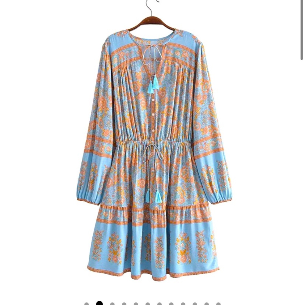 Wicked AF Selene Mini Dress Medium Blue